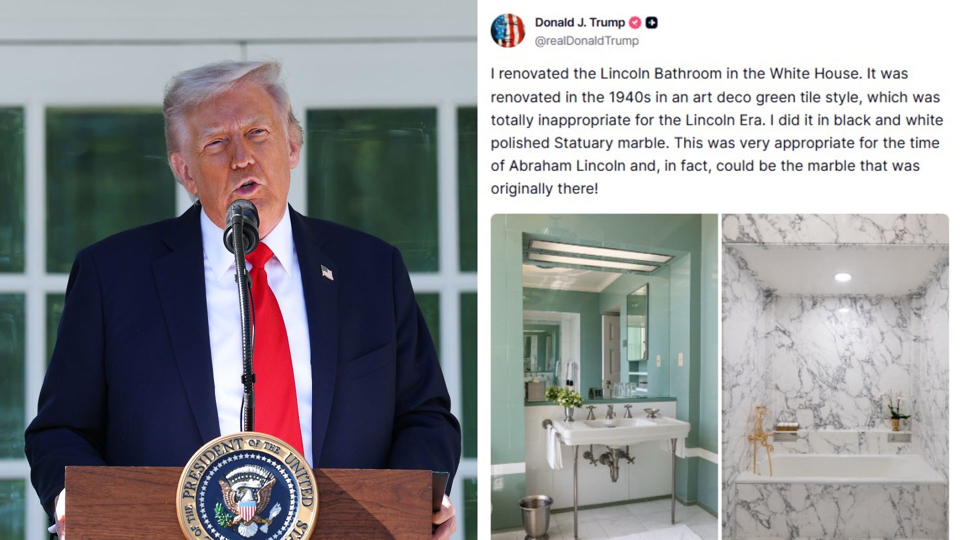 Trump Can’t Stop Posting About Bathroom
