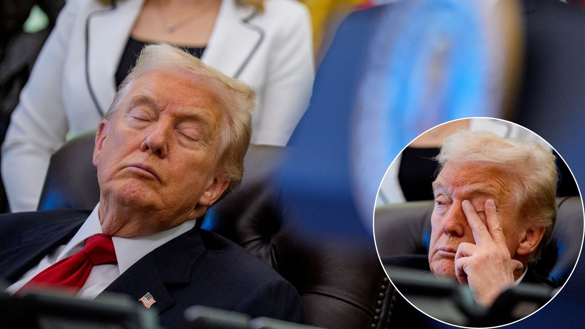 Trump sparks criticism and mockery after appearing to sleep through part of Oval Office health briefing