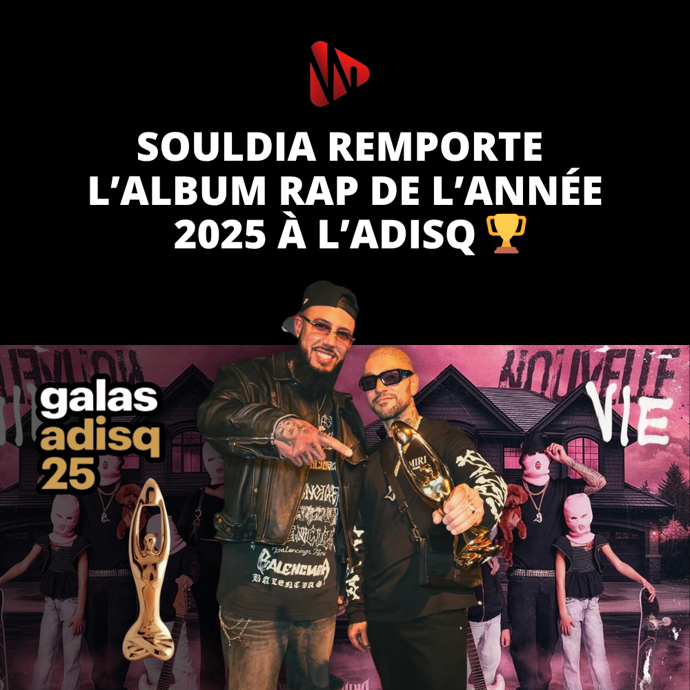 Souldia remporte le Félix de l’album rap de l’année au Gala L’ADISQ !