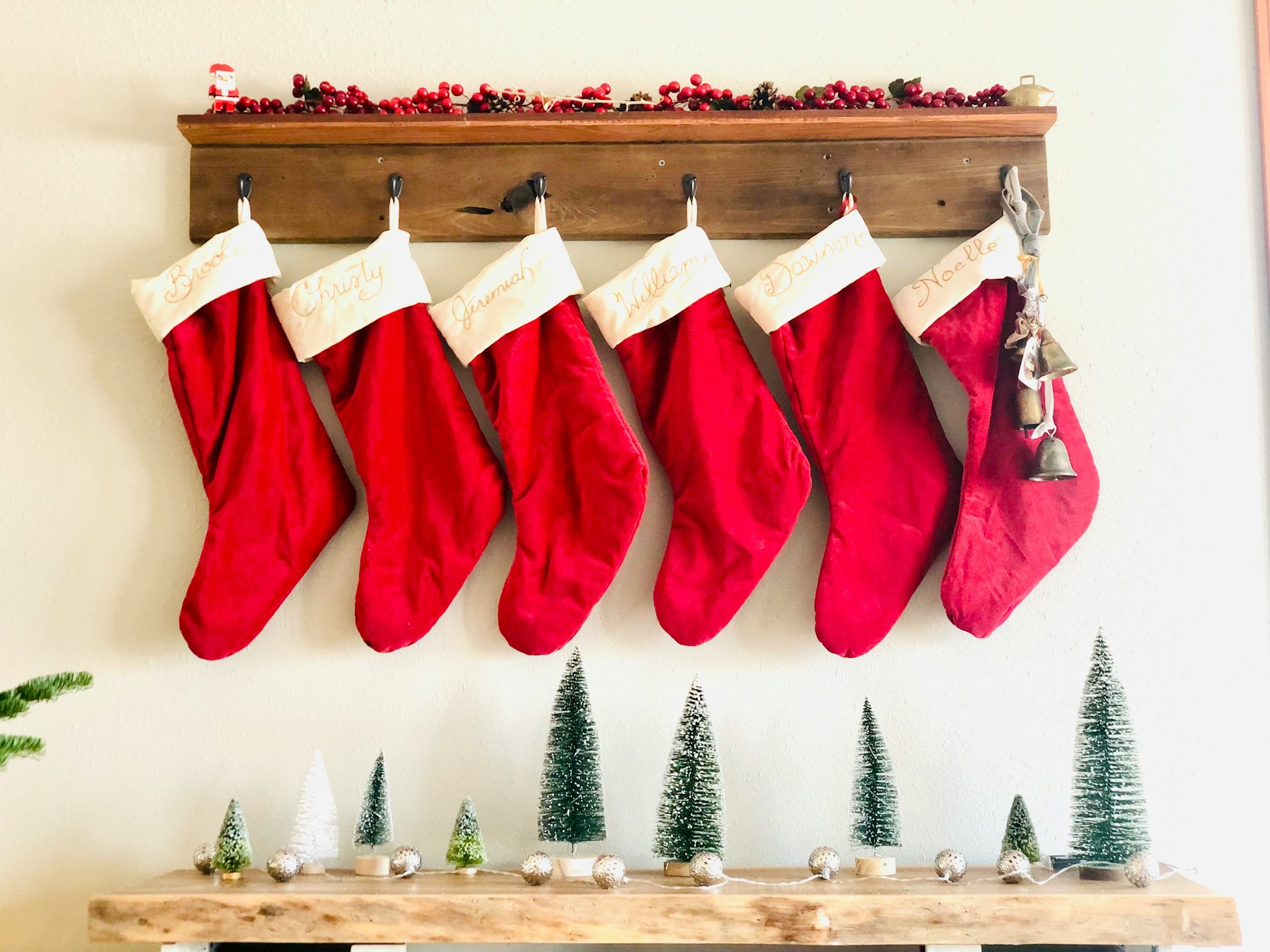 8 . Hanging Christmas stockings