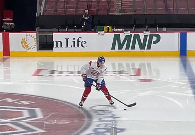 Here are the trios in practice following Alex Newhook’s injury