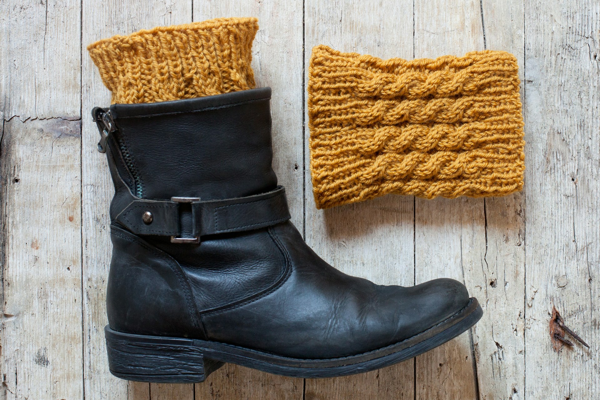 Gants et bottes en cuir