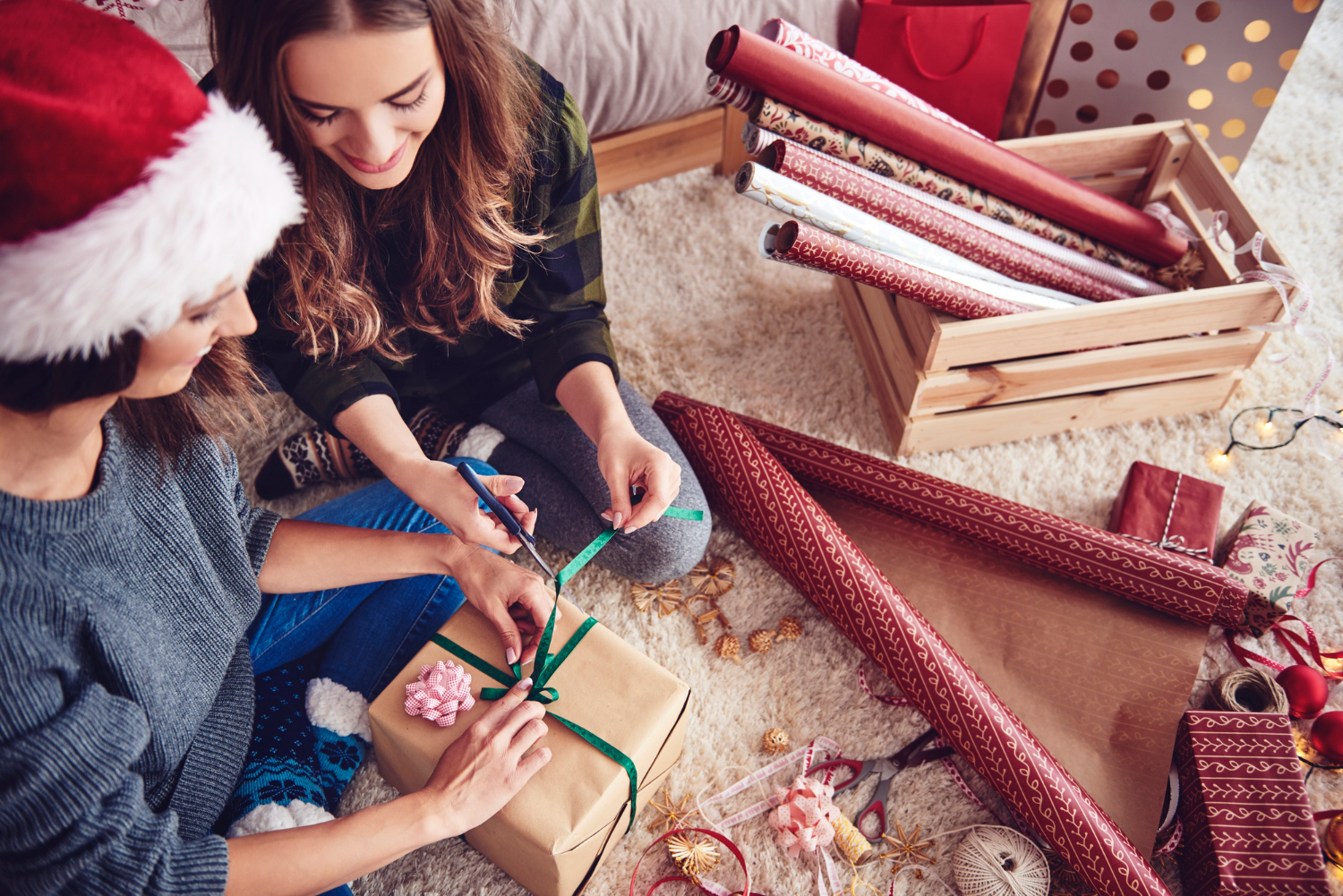 7. Wrapping gifts