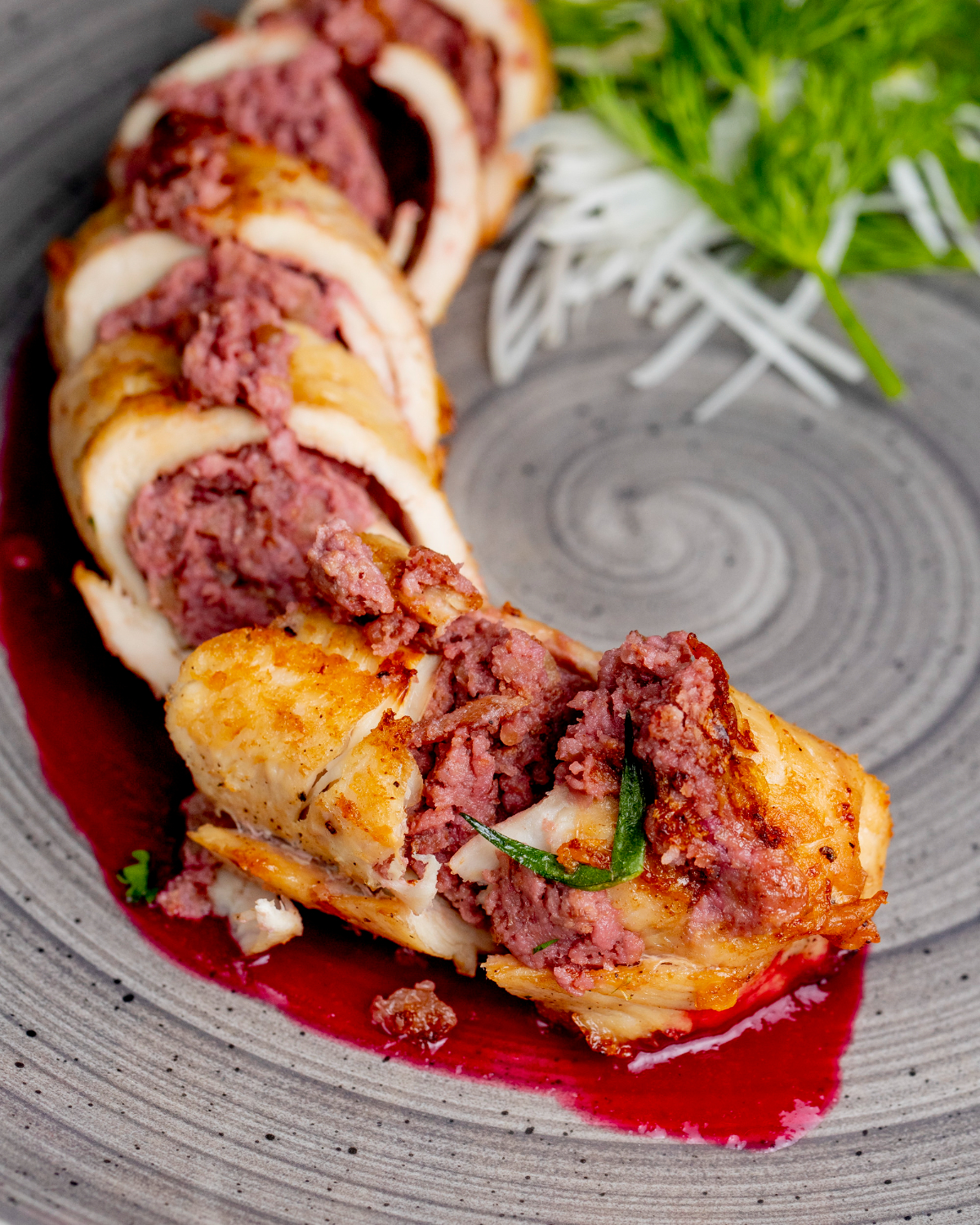 4. Cheese gougères-Scallops with cream sauce-Mignon filet in a crust-Exotic fruit salad