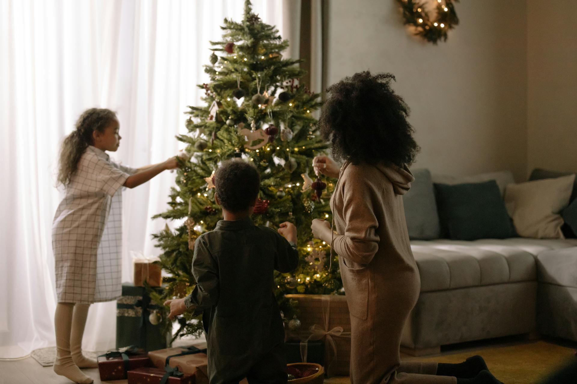 4. Decorating the tree together