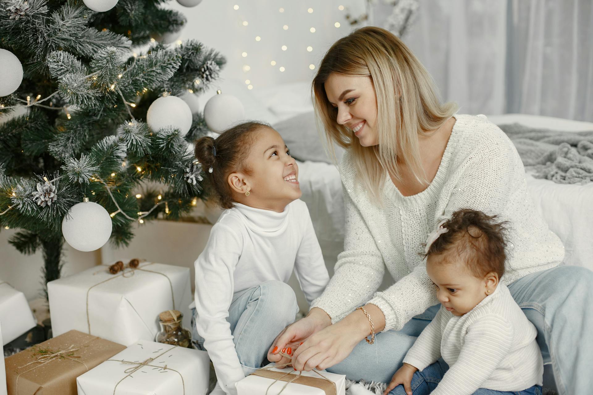 6. Wrapping gifts as a family