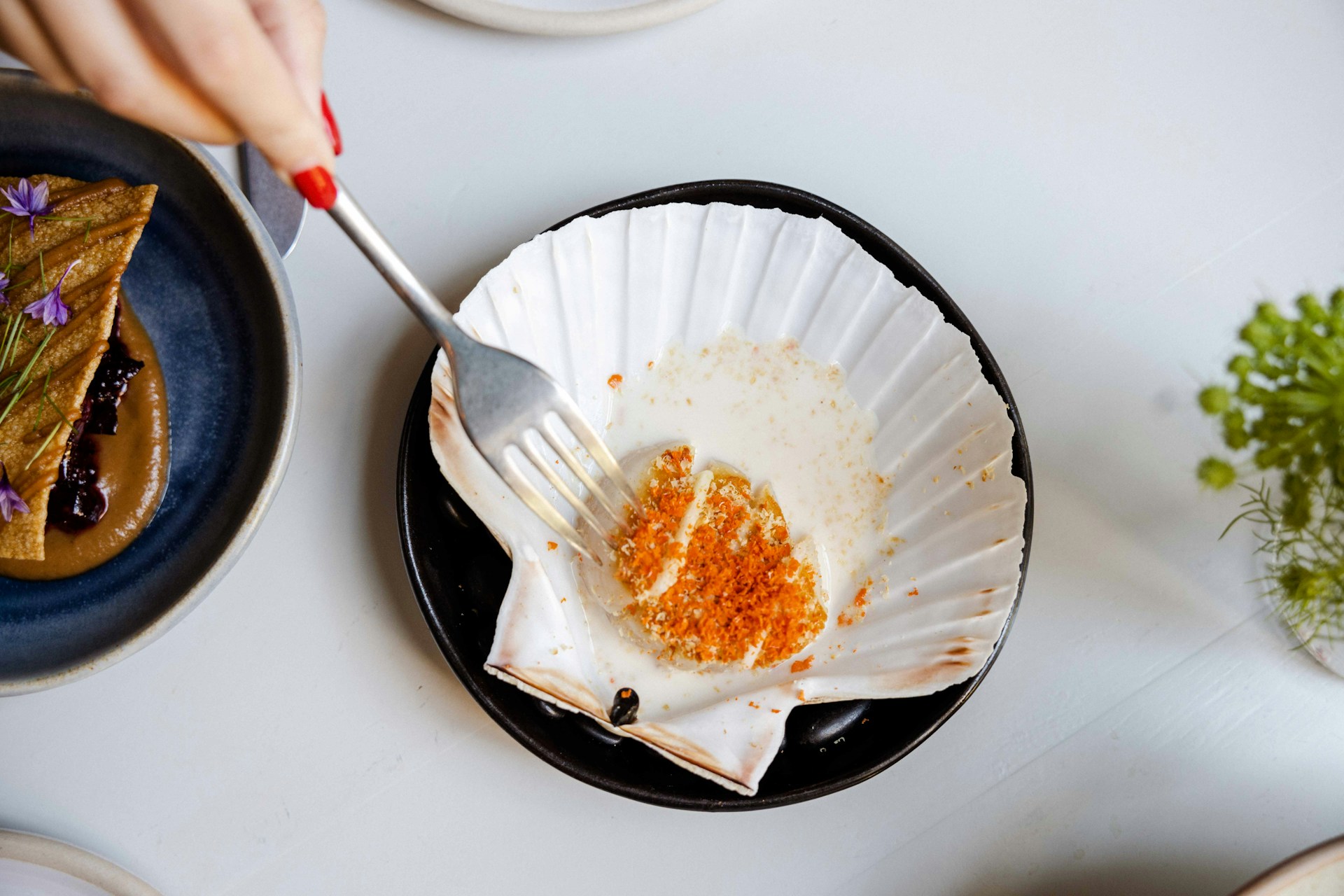 7. Lightly pan-fried scallops