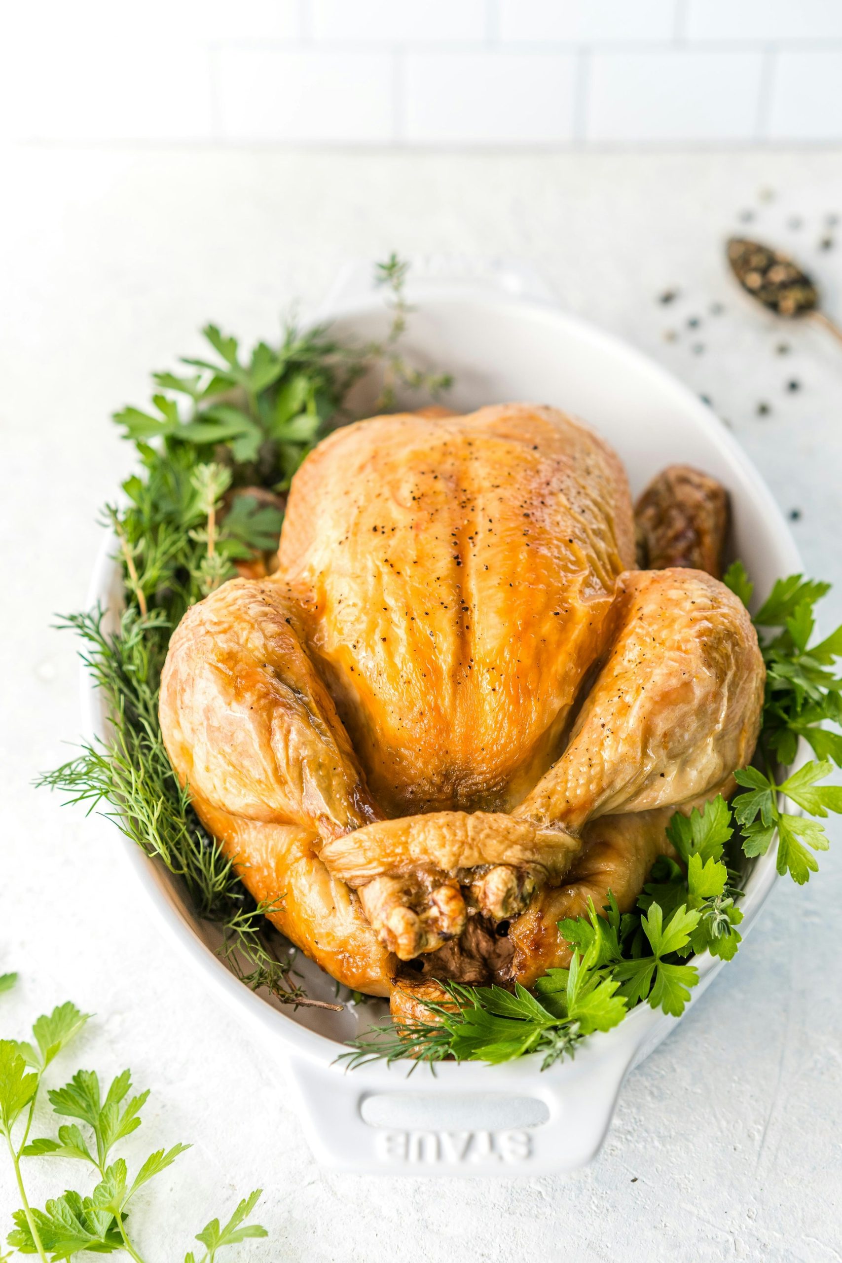 8. Roast capon with morel sauce