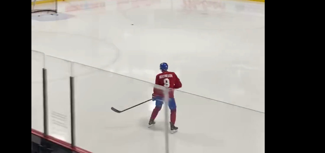 Mike Matheson, Kaiden Guhle, and Kirby Dach skated in Brossard this morning