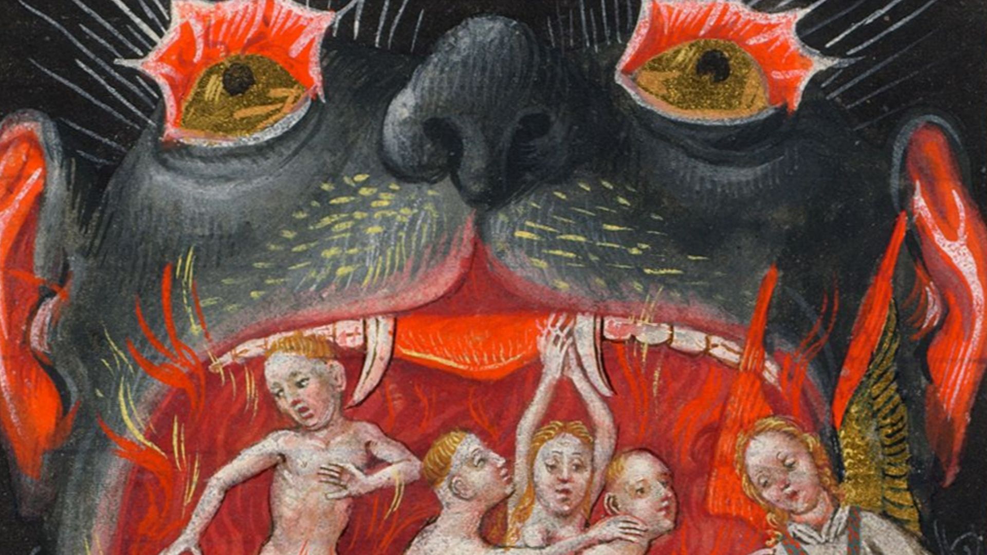 16. Les Heures de Catherine de Clèves – Scène de l'enfer, vers 1440