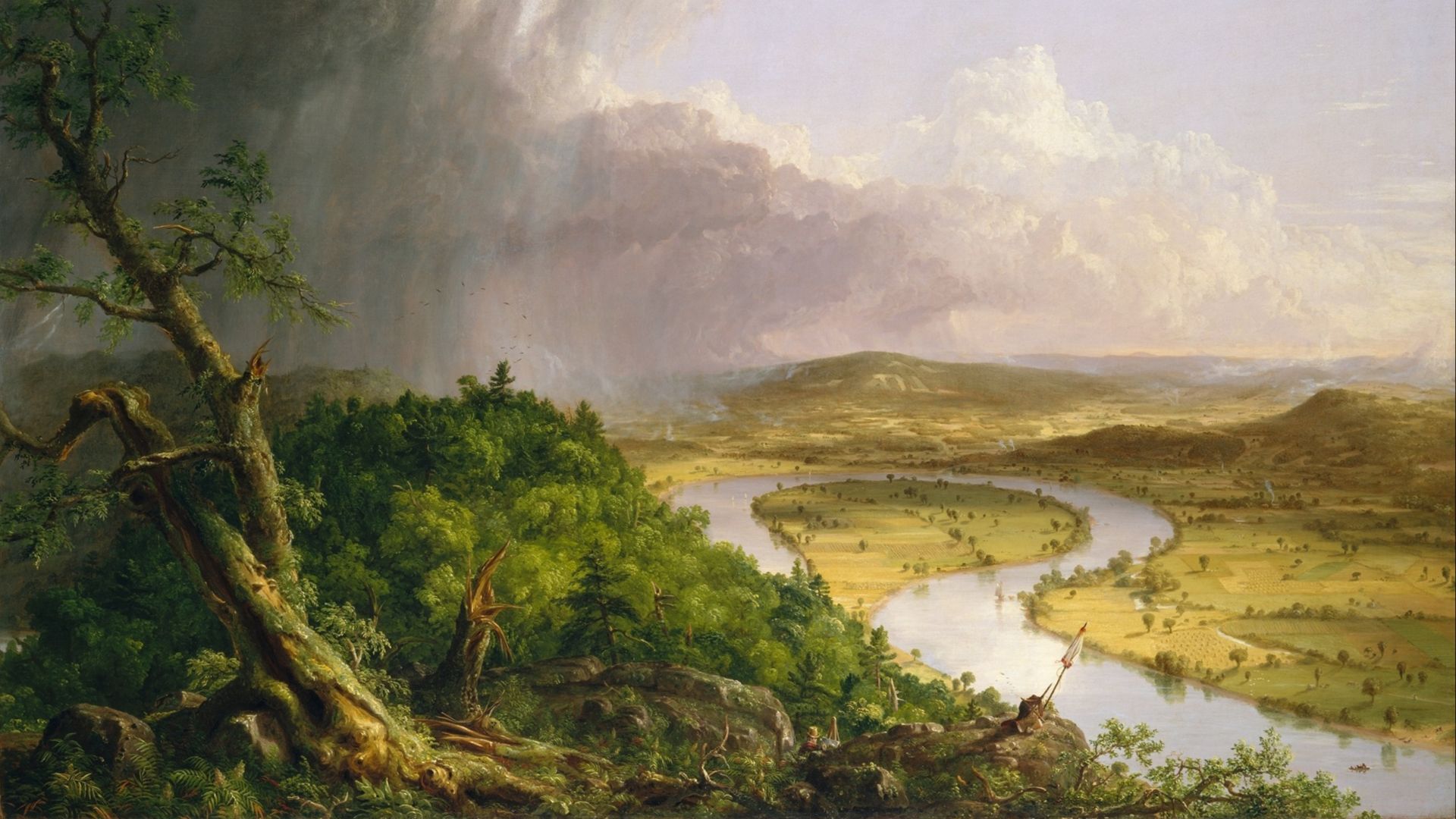 14. Peinture à l'huile originale de l'école de l'Hudson River (années 1800)