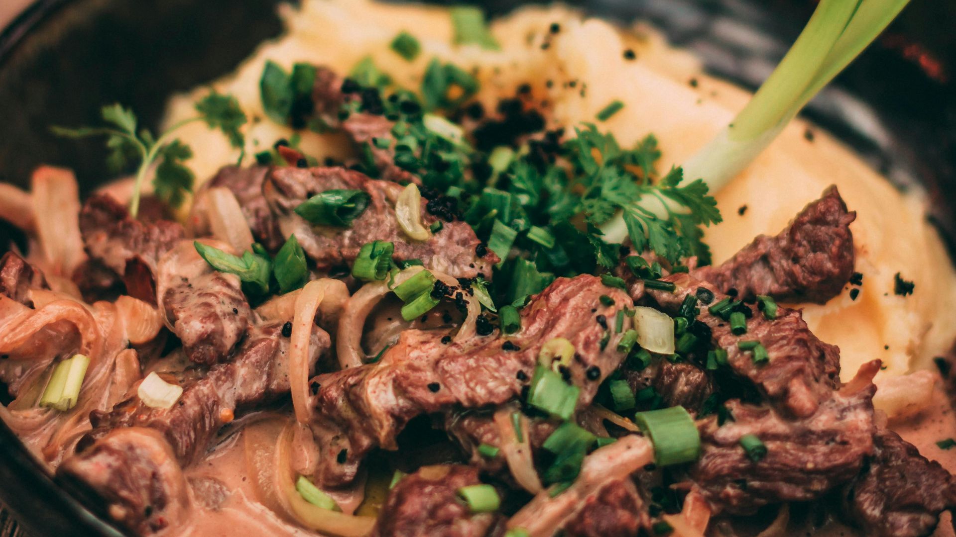 9. Stroganoff de bœuf et champignons à la poêle