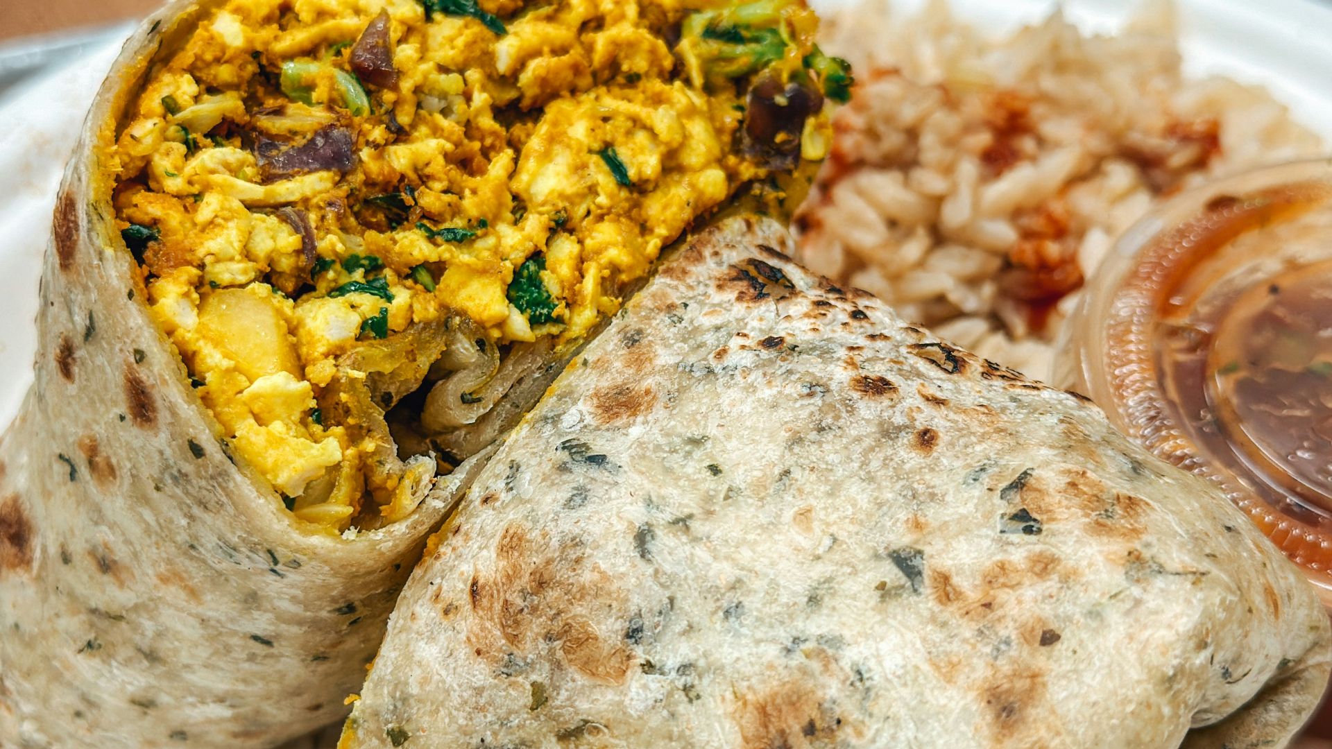 11. Burrito pour le petit-déjeuner avec haricots et légumes