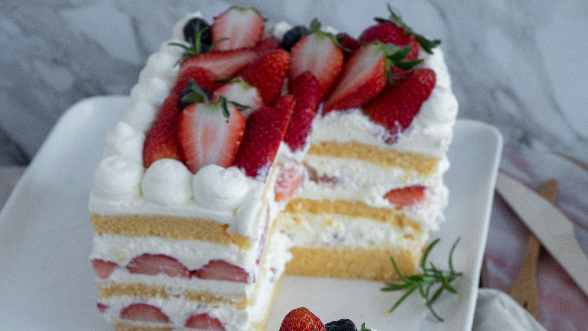 1. Gâteau aux fraises
