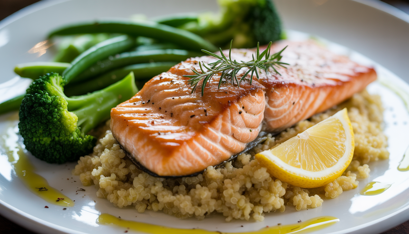 3. Saumon grillé et quinoa citronné