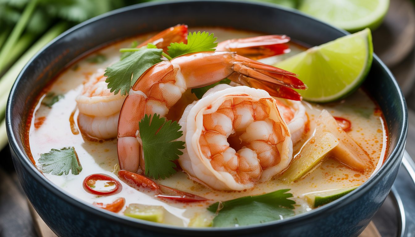 15. Soupe thaï au lait de coco et crevettes