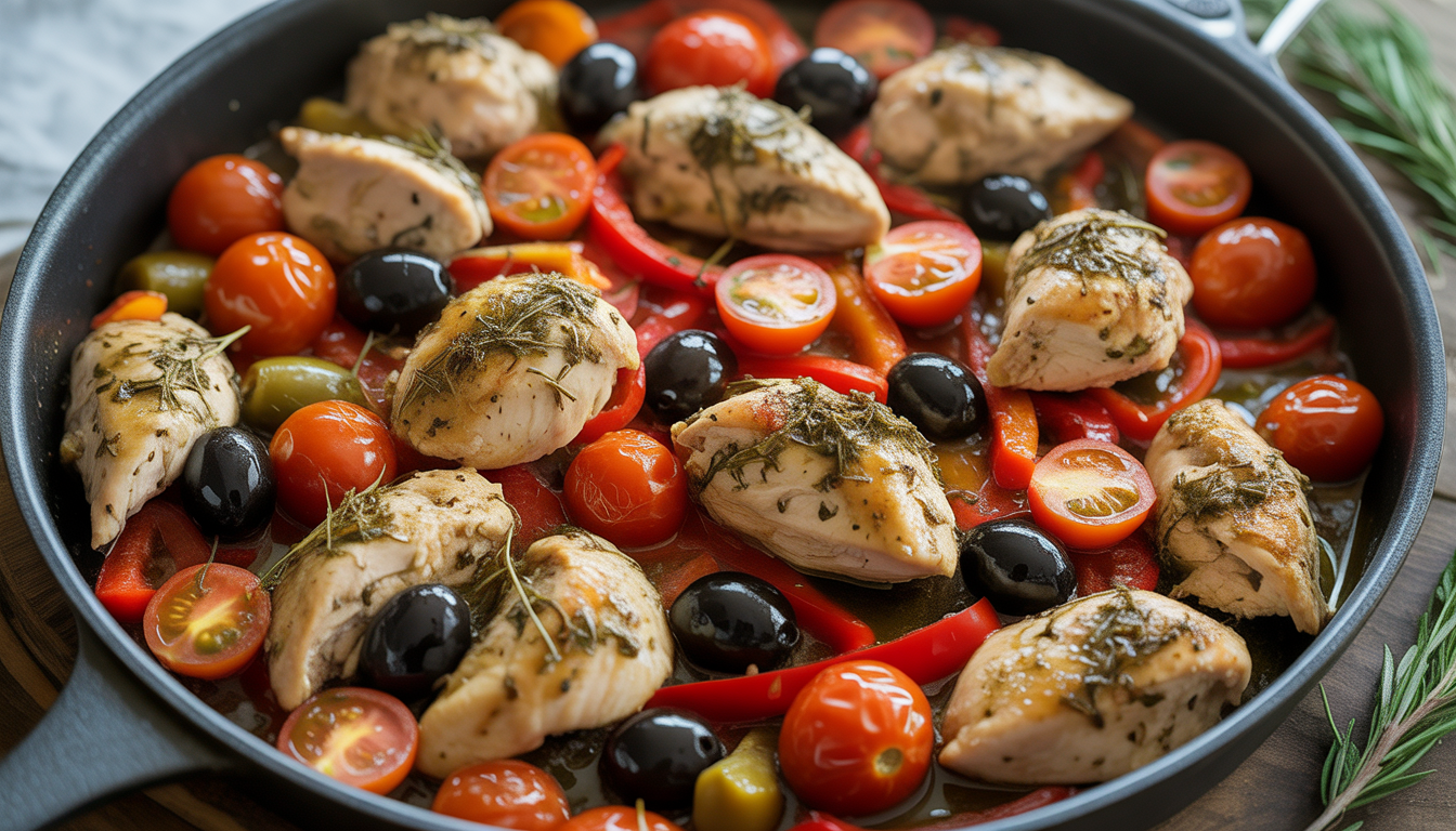 14. Poêlée méditerranéenne au poulet