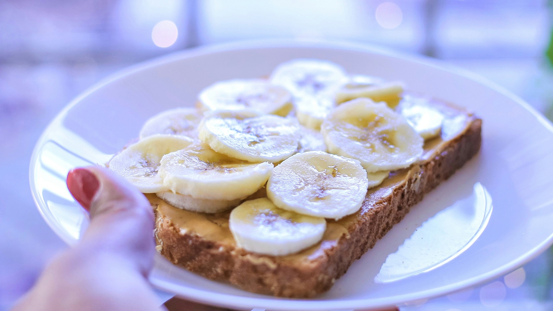 1. Pain grillé à la banane et au beurre de cacahuète
