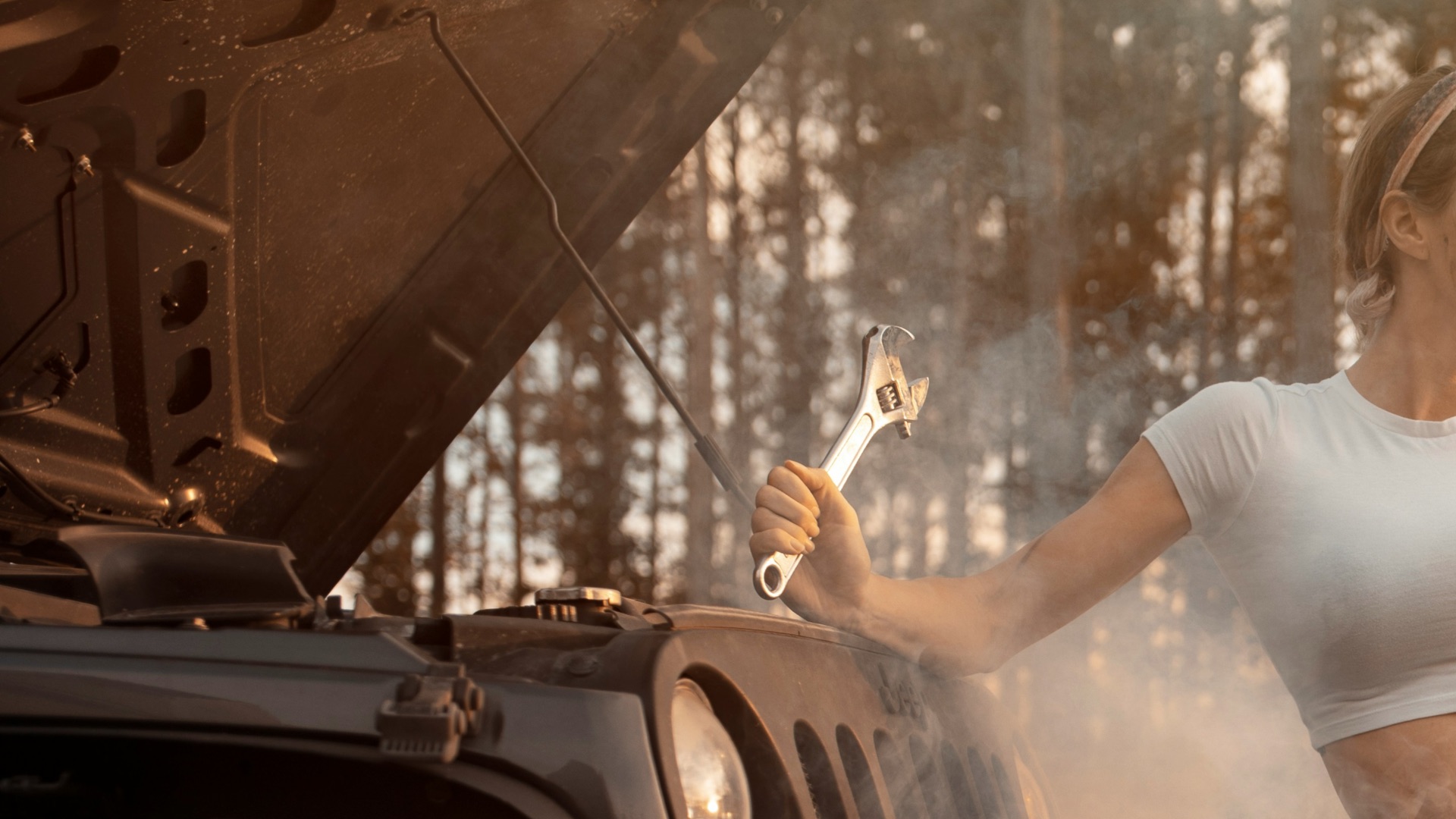 3. Le voyant de température du moteur s'allume ou de la vapeur apparaît