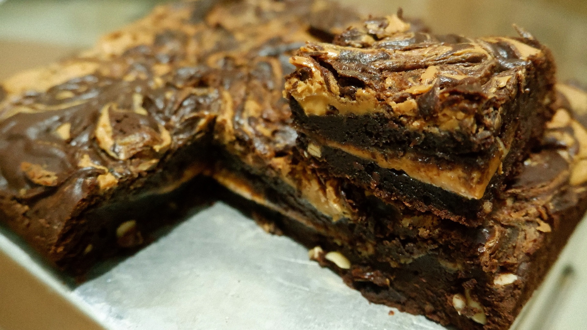 20. Brownies marbrés au beurre de cacahuète