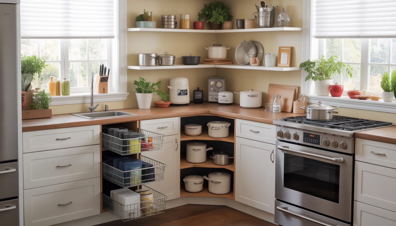 7. Exploitez les coins avec des rangements d’angle