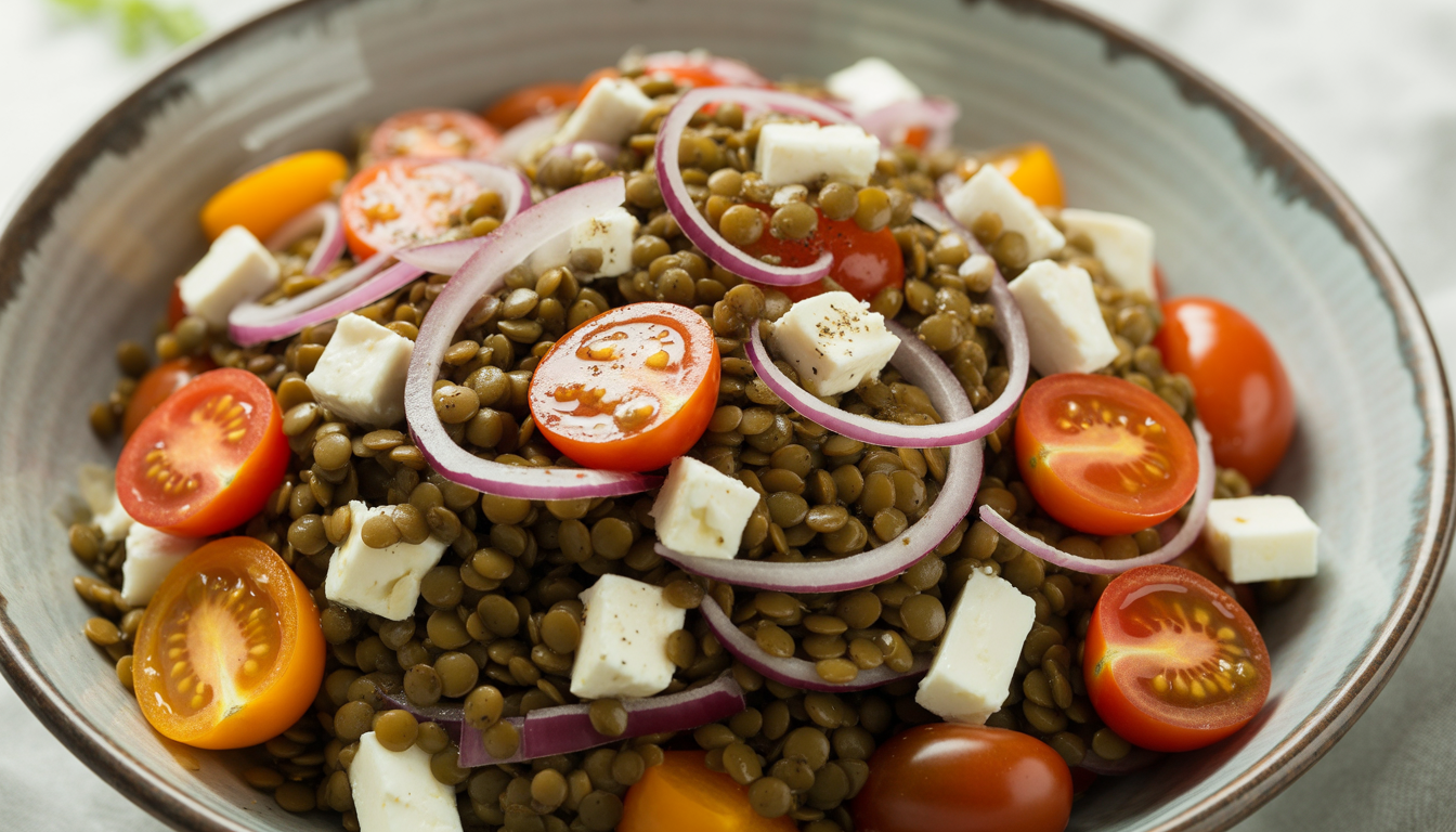 9. Salade de lentilles, tomates cerises et feta