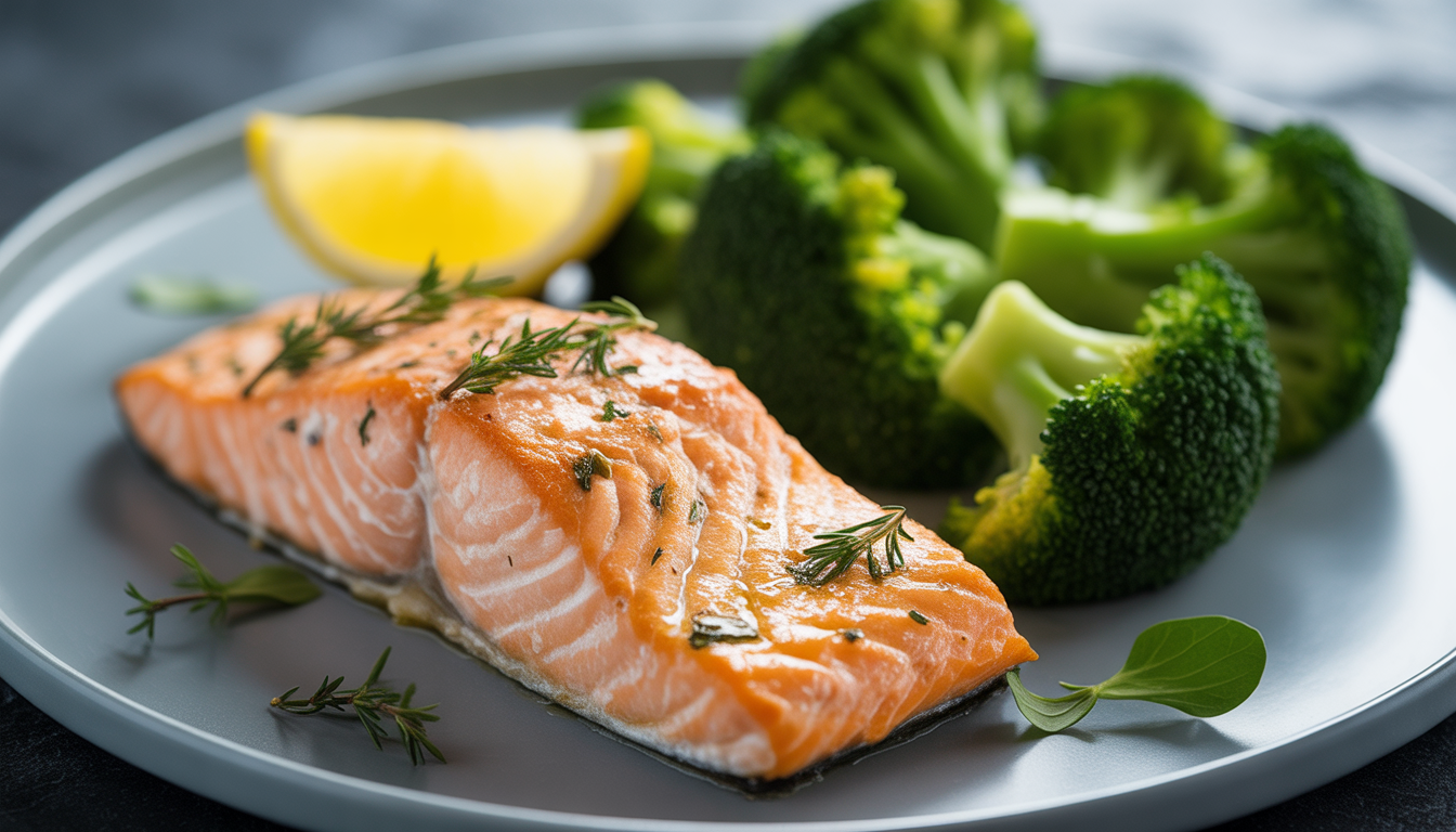 3. Filet de saumon au four et brocolis vapeur