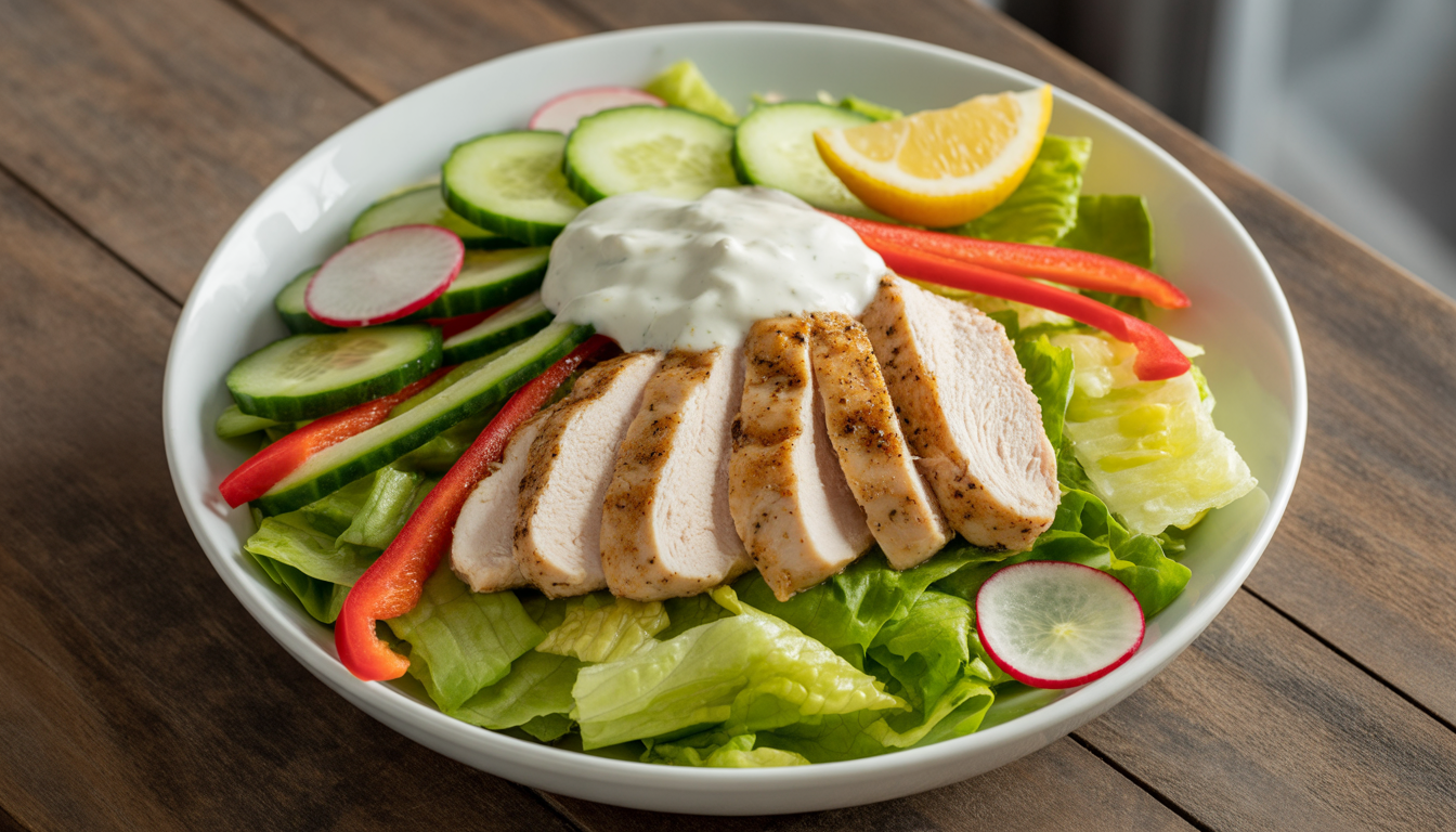 1. Salade de poulet grillé et légumes croquants