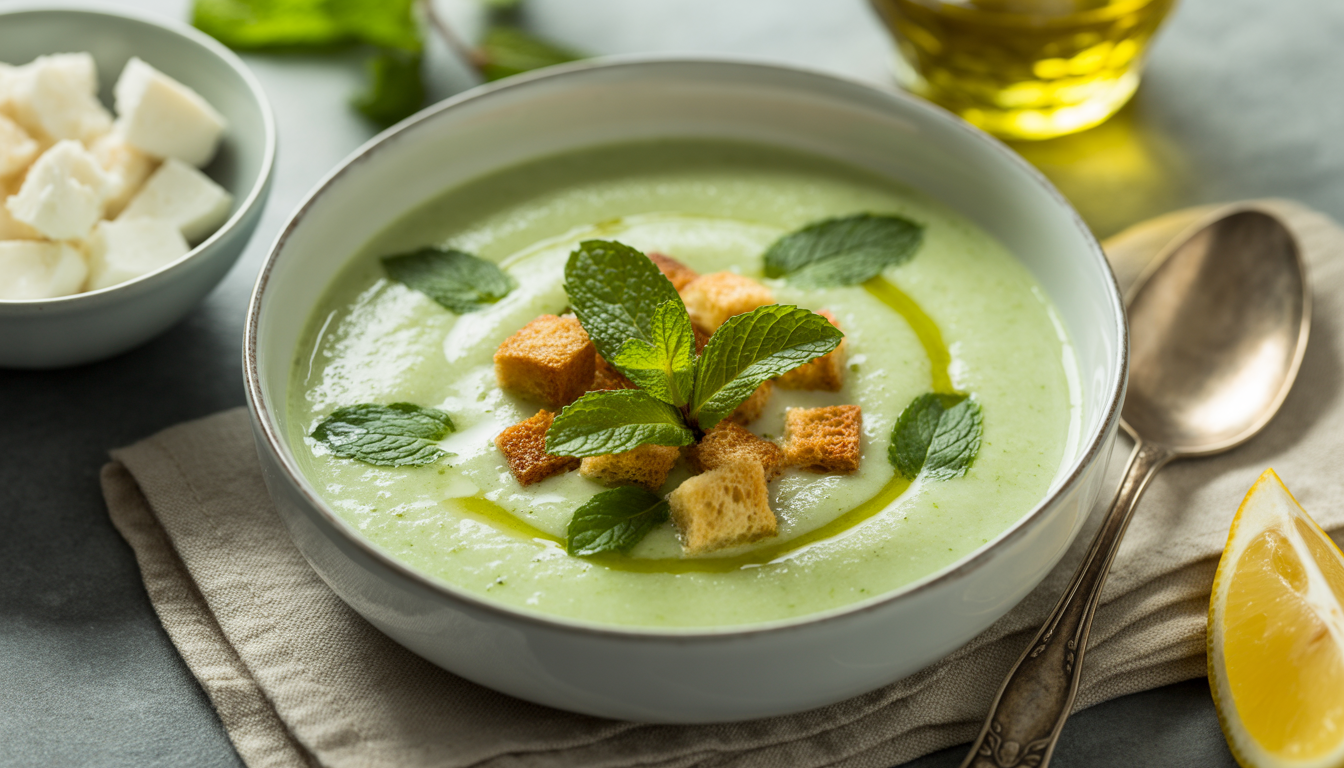 10. Soupe froide de concombre et menthe