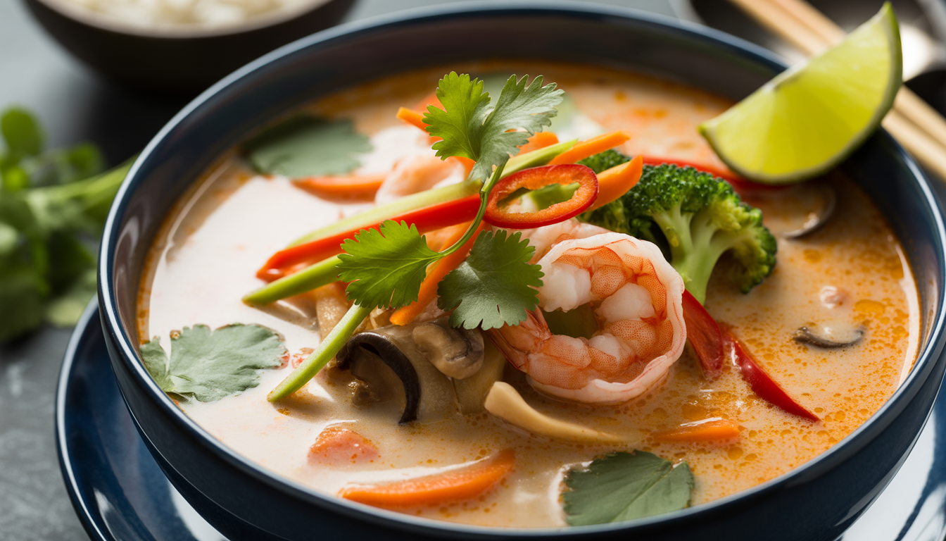 12. Soupe thaï au lait de coco et légumes