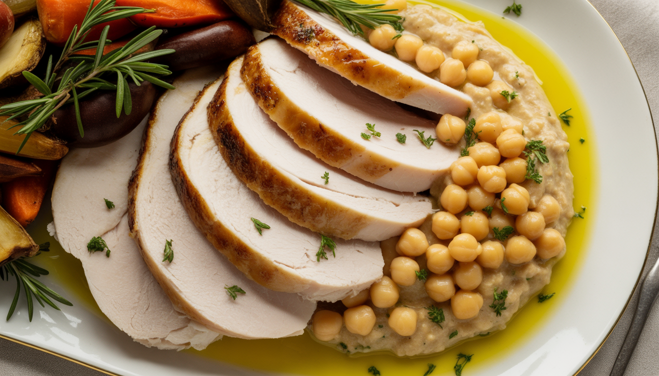 8. Dinde rôtie et purée de pois chiches