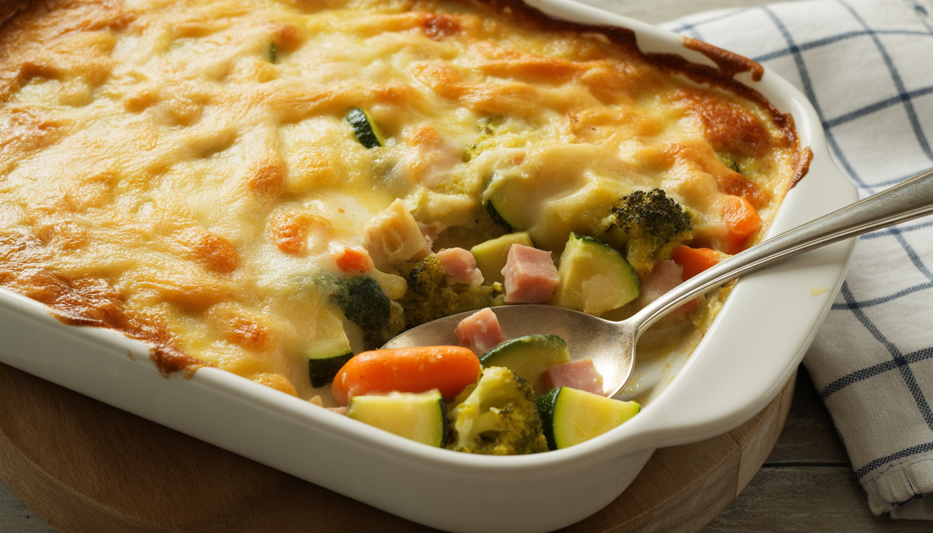 8. Gratin de légumes au fromage et jambon