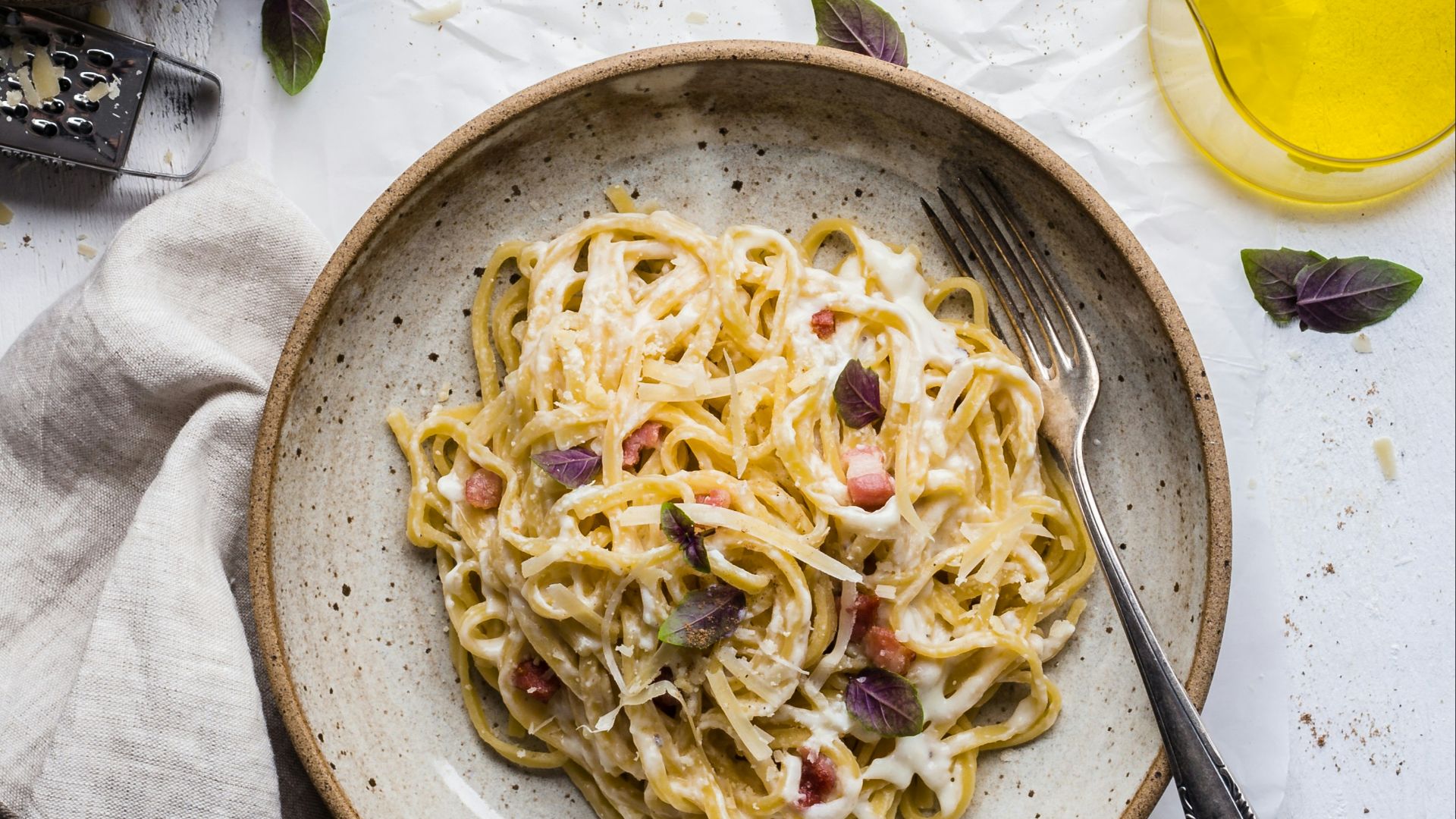 5. Carbonara un peu grumeleuse
