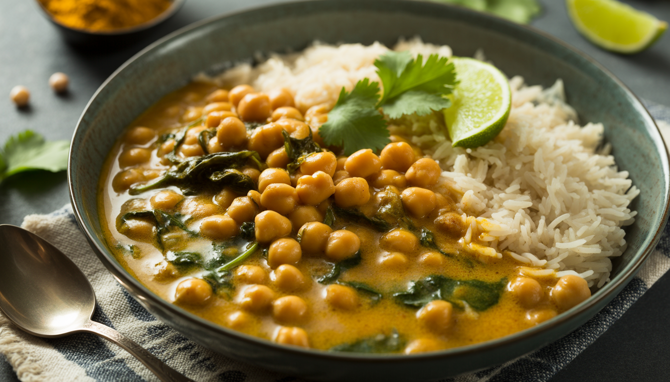 3. Curry de pois chiches et épinards au lait de coco