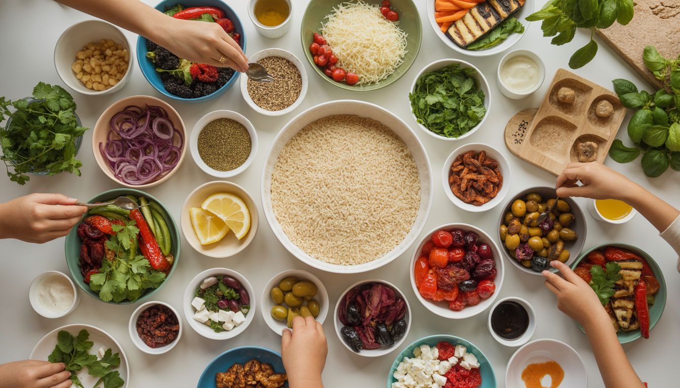 5. Organisez un « bar à garnitures » pour que tout le monde compose son assiette