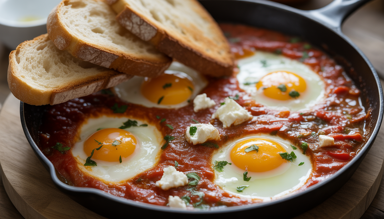 10. Shakshuka aux œufs, tomates et poivrons
