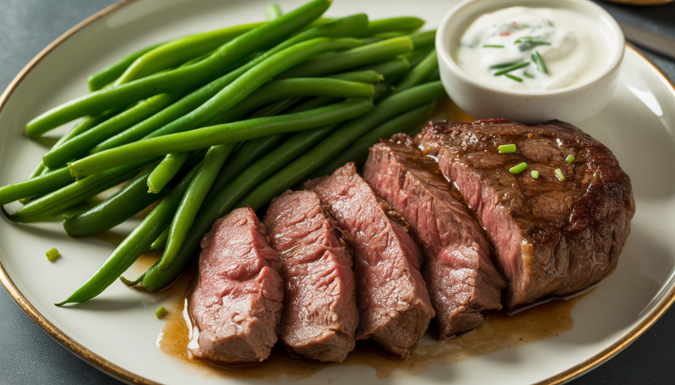 6. Steak de bœuf et haricots verts