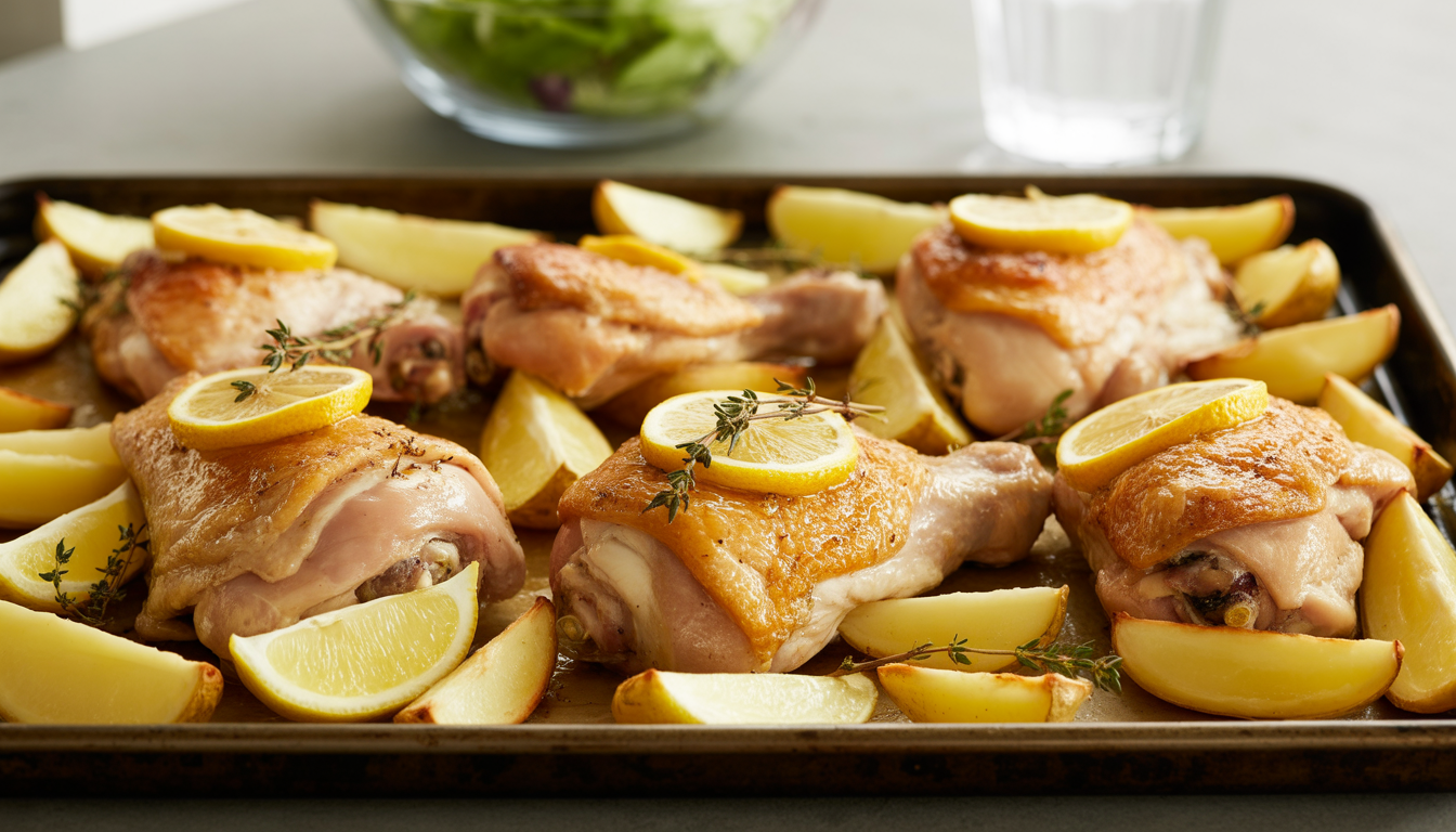 2. Poulet au citron et pommes de terre au four
