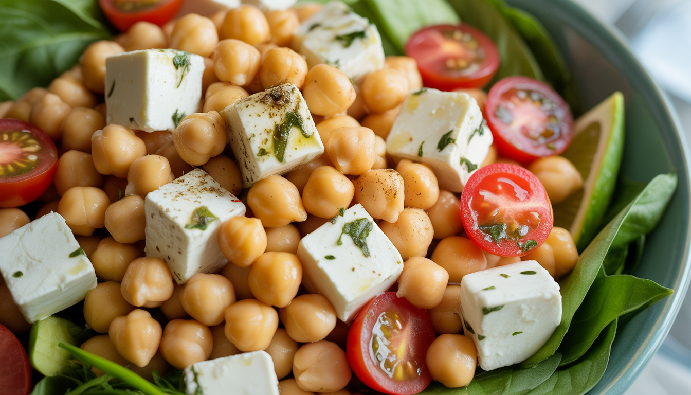 12. Salade de pois chiches, feta et tomates
