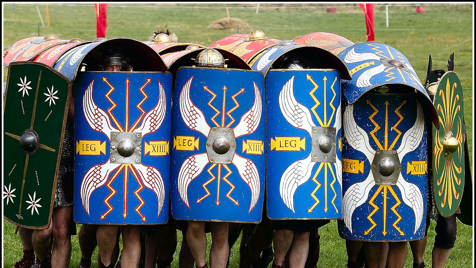 15. Les boucliers de la formation testudo romaine