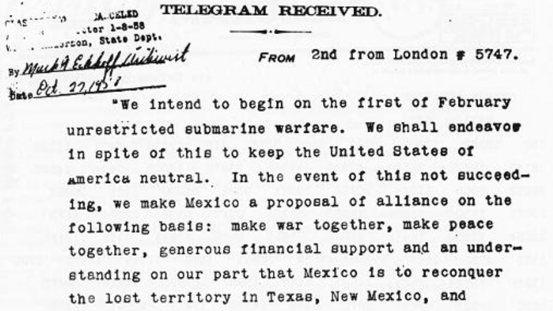 3. Le télégramme Zimmermann