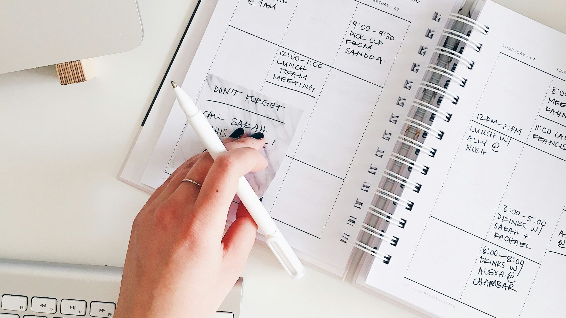 2. Vous les placez au cœur de votre emploi du temps