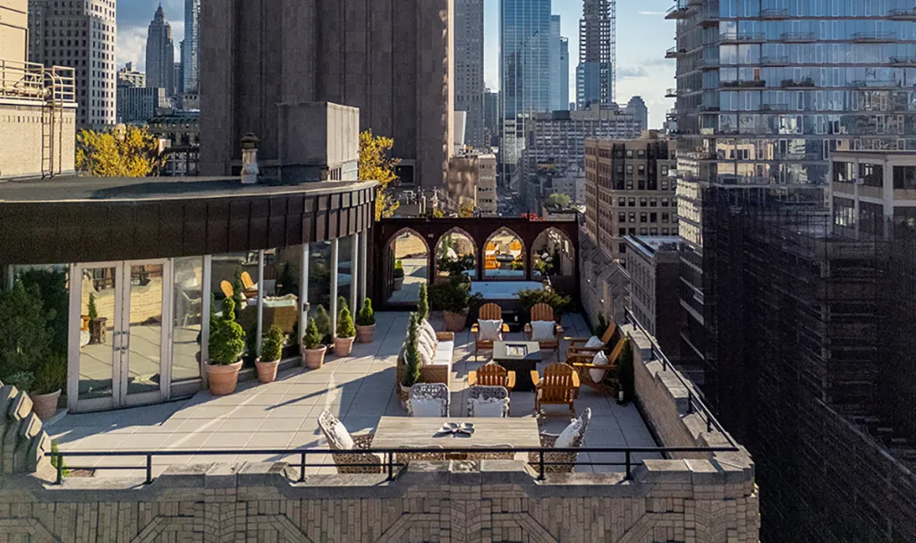 Aerial view of the roof