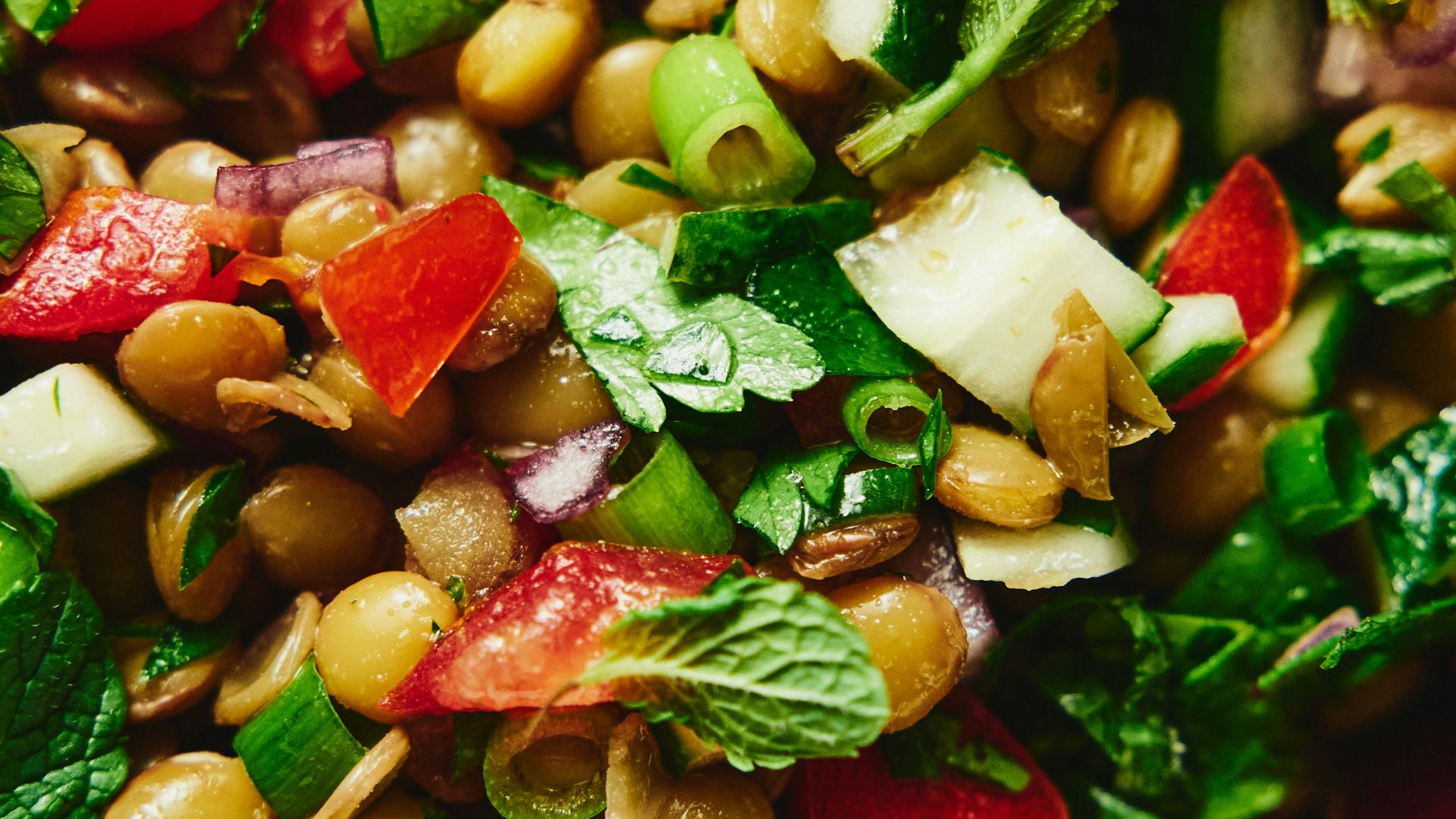 13. Cuillérées de salade de lentilles