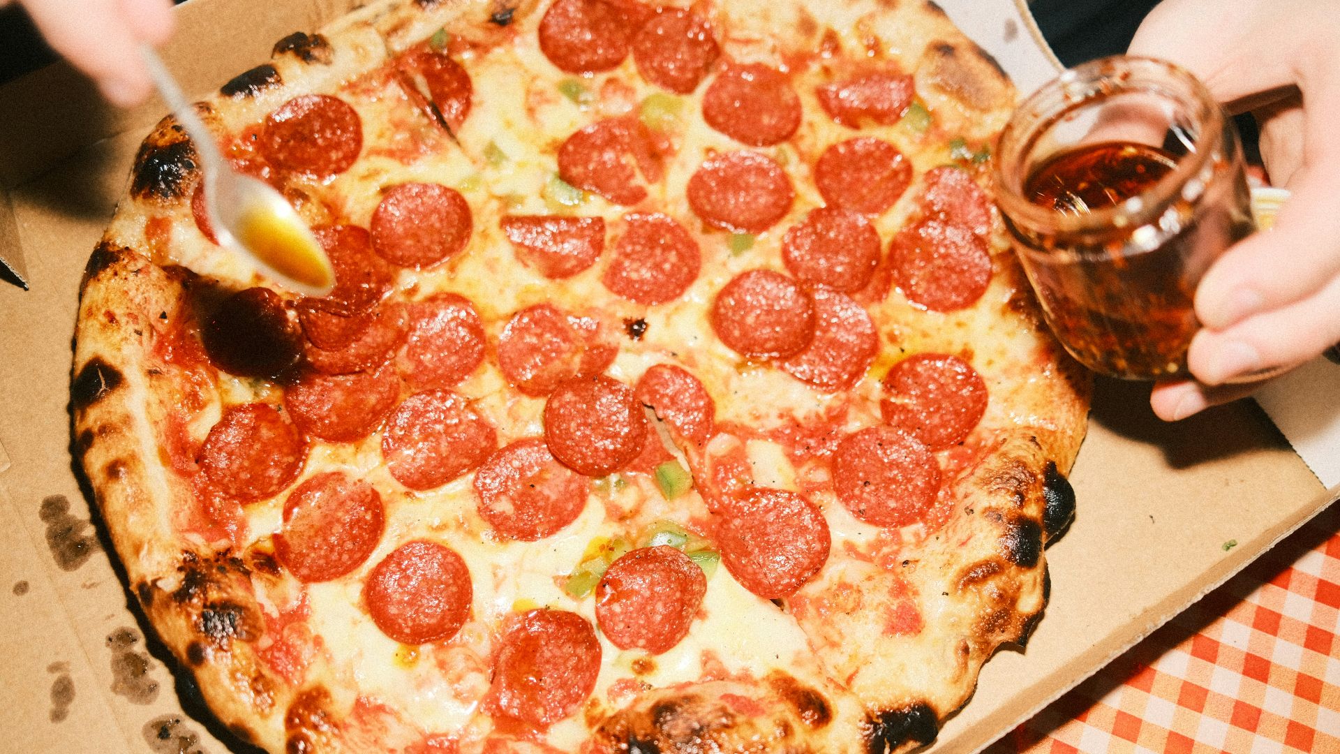 5. Pizza au miel et au pepperoni