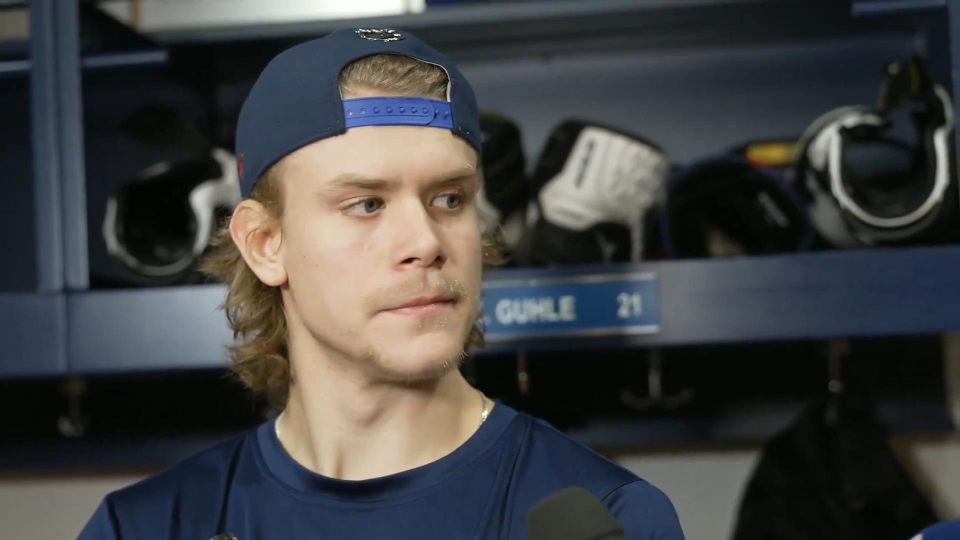 Morning practice: Kaiden Guhle is wearing a regular jersey