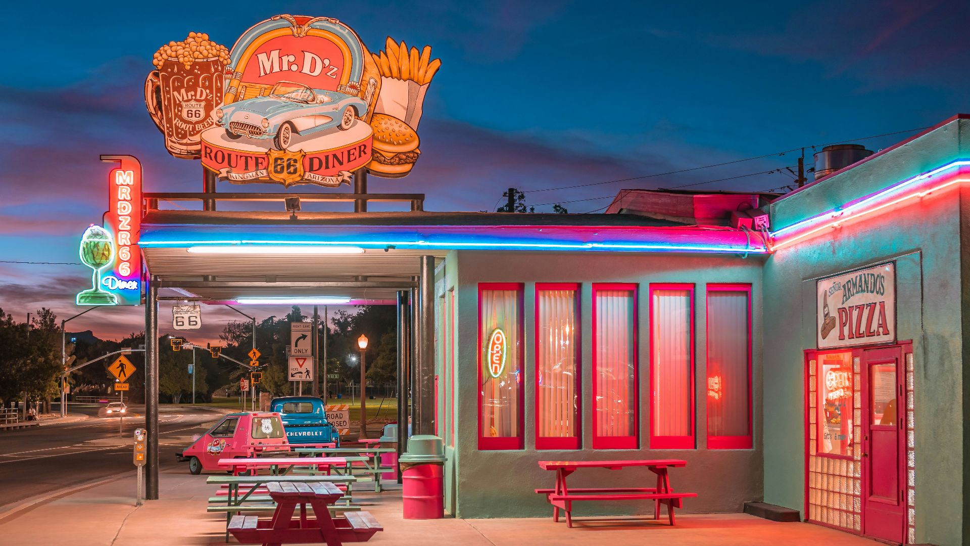 19. Les restaurants « Neon Route 66 »
