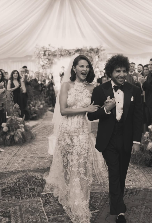 The bride and groom look so beautiful