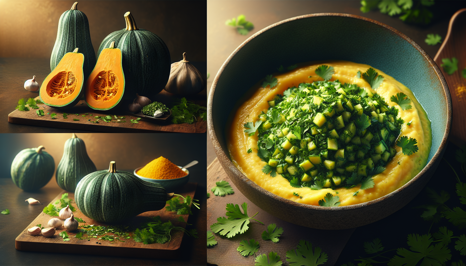 Purée de courge à la coriandre