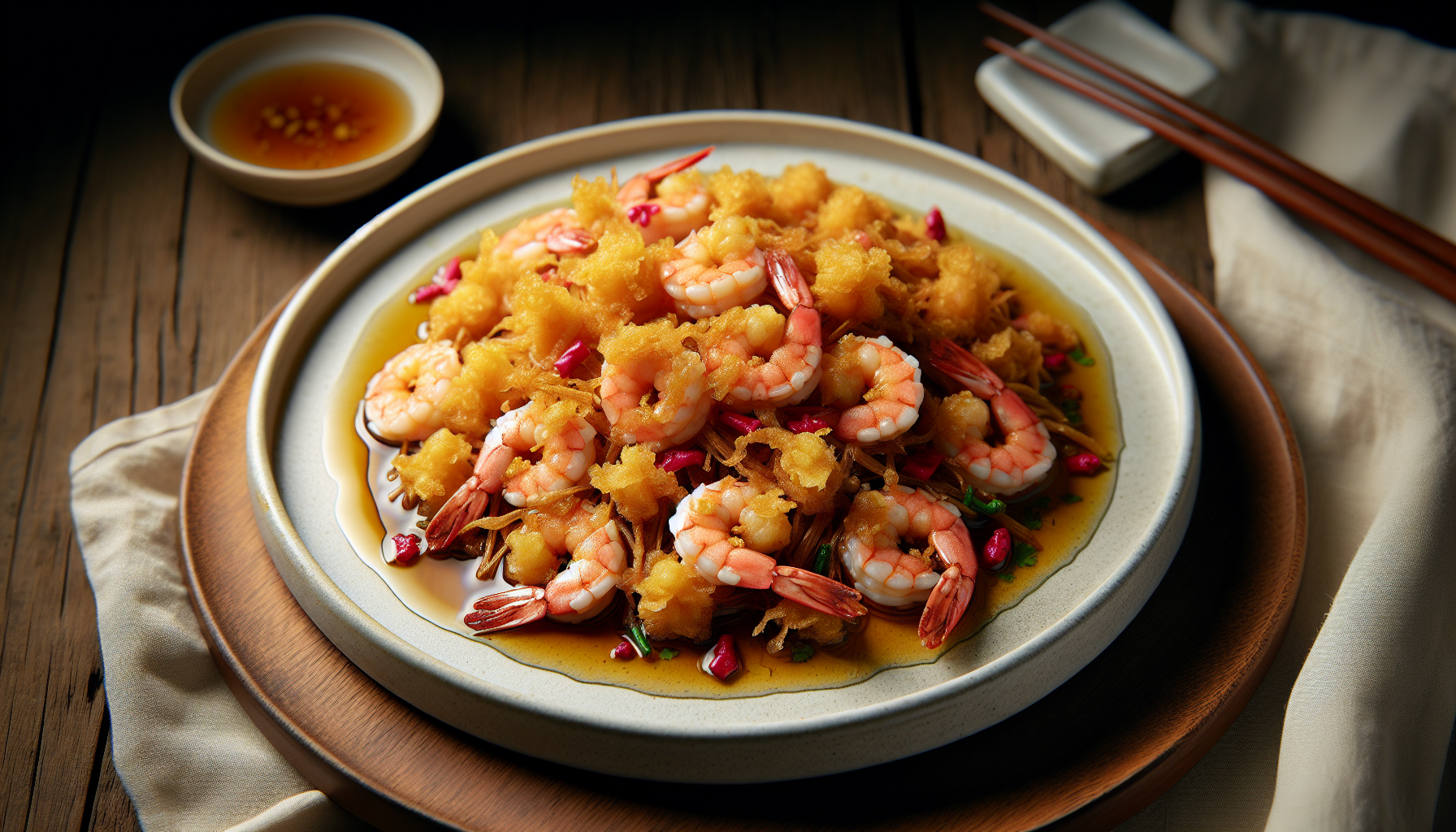 Pogos de crevettes au gingembre et à la coriandre